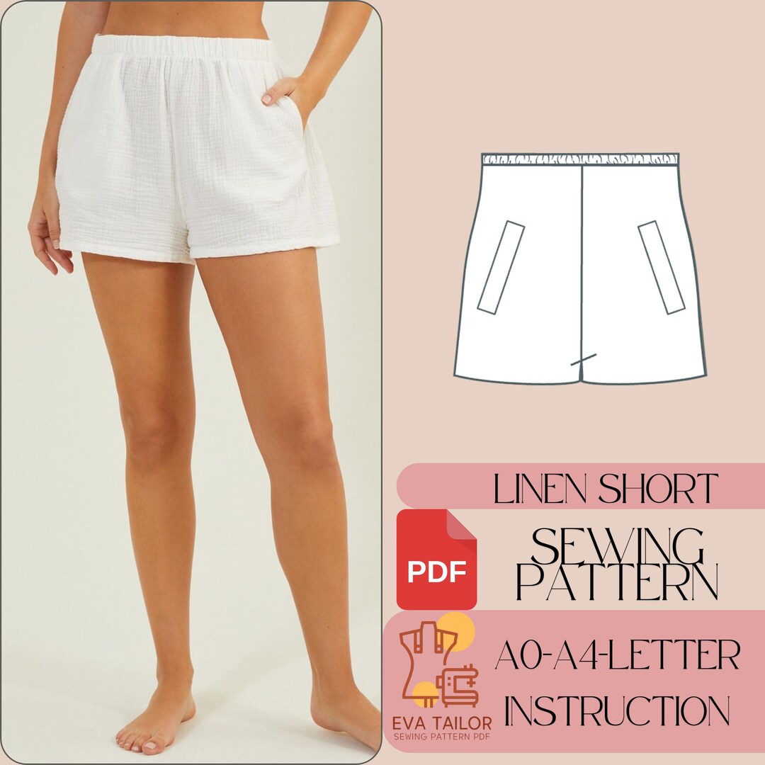 Wide Leg Mini Shorts Sewing Pattern (PDF US 2-30) - Etsy