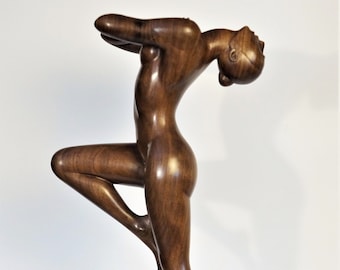 Nude woman wood sculpture  DANCE MOMENT