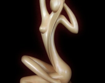 Nude woman wood sculpture AURORA