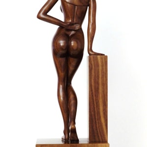 Nude Woman Wood Sculpture Fifty Shades of Brown image 4