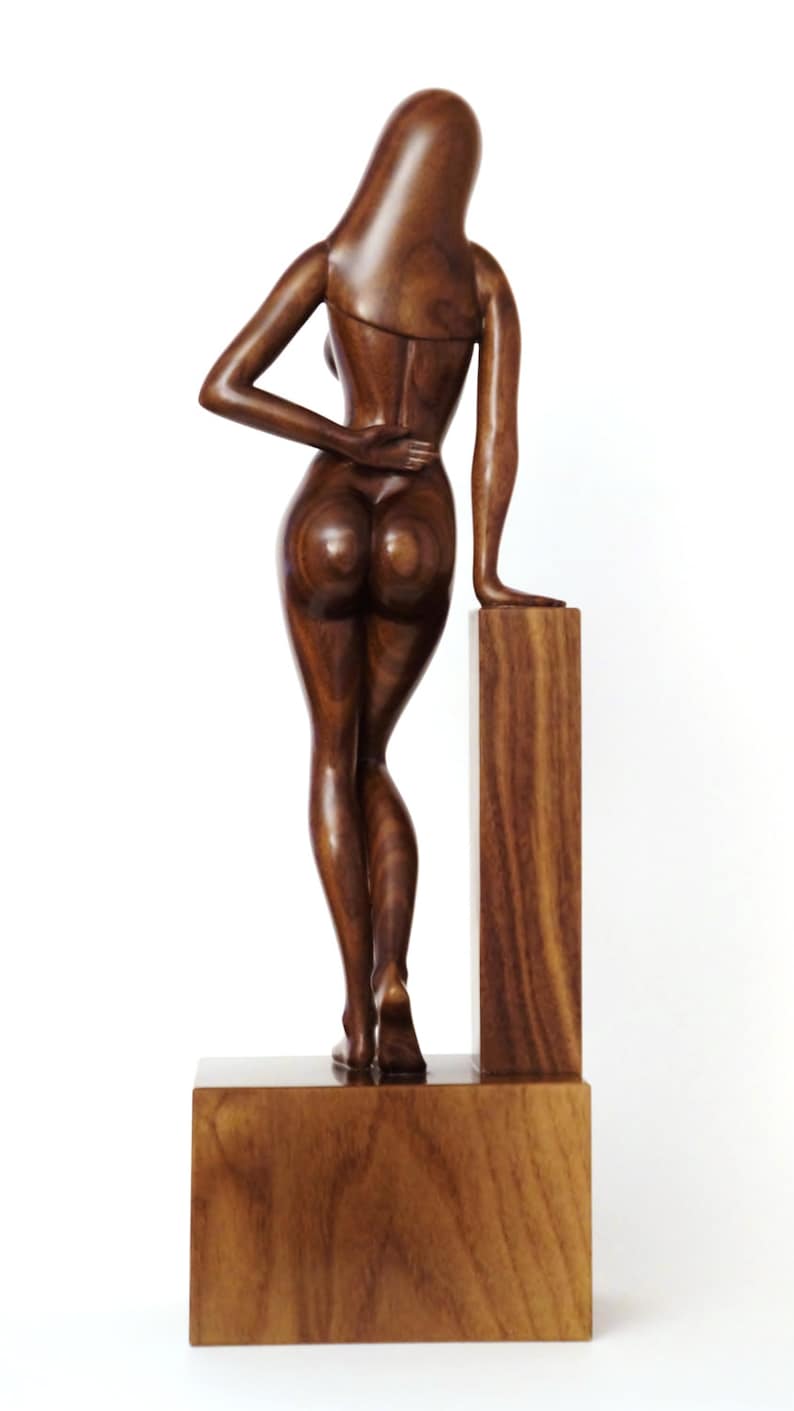 Nude Woman Wood Sculpture Fifty Shades of Brown image 4