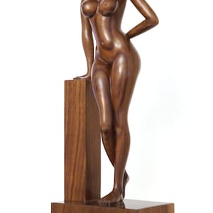 Nude Woman Wood Sculpture Fifty Shades of Brown image 1