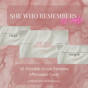 Cartes d'affirmation divine féminine PDF | Mantras imprimables sur l'amour de soi | Deck Oracle de la déesse | Énergie féminine de guérison | Téléchargement numérique
