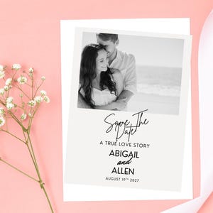 Save The Date-uitnodigingen, vraag naar verschillende lay-outopties! kies je kleuren, lettertype en kaartformaat! Gratis verzending en enveloppen inbegrepen