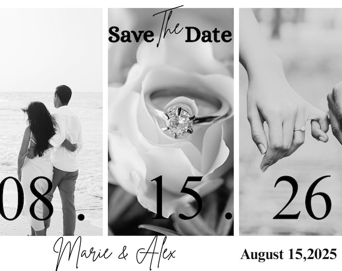 Save The Date Magnets! Ask about different layouts! Free shipping! You pick color and send me your photos !