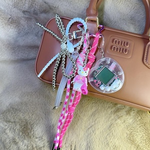 Kitty Bag Charm: Retro Tamagotchi, Mini Lego, Rope Keychain