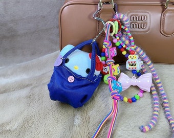 Charm para bolso de gatito kawaii: llavero con cuentas