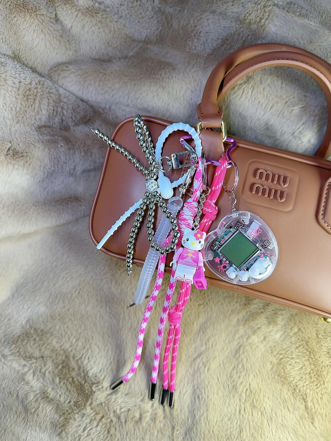 Kitty Bag Charm: Retro Tamagotchi, Mini Lego, Rope Keychain - Etsy