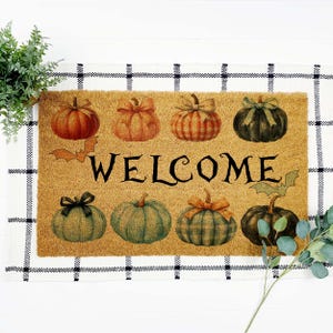 Pumpkin Welcome Doormat: Fall Door Mat, Fall Decor, Doormat for Fall, Fall Door Mat, Pumpkin Welcome Mat, Fall Farmhouse Decor