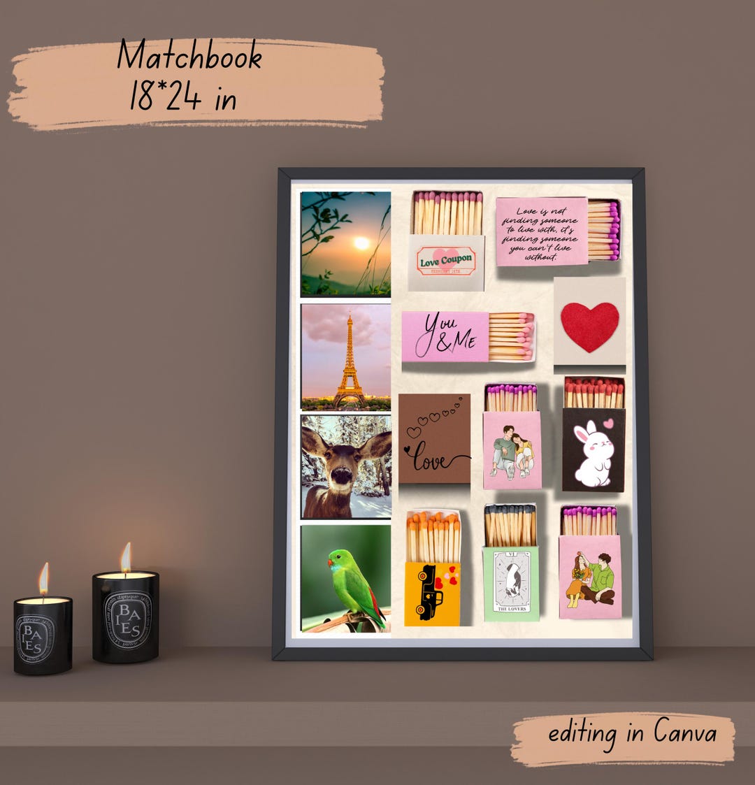 Editable Matchbook Poster Template | Blank Matchbook Template | Digital ...