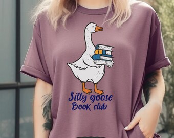 Silly Goose Book Club PNG - Retro-Sublimationsdesign - trendiges Shirt-Design - Buchliebhaber, Originaldesign, Leseclub png, Tierliebhaber svg