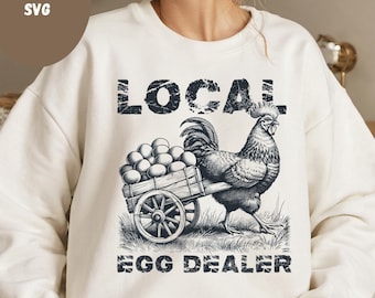Lokale eierhandelaar png, retro grappig kippenshirt png, grappig Pasen png, trendy Chicken Lover png, Chicken Lady png, boerderijkip png