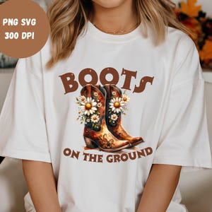 Boots On the Ground PNG, Line Dance Southern Soul Blues RnB Workout Cowboy Boots Pink Cowgirl Boots PNG Sublimation, Melanin Women Png