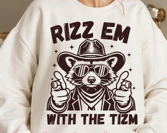 Rizz Em With The Tism png , Retro Raccoon png, Funny Raccoon png, Autism Funny PNG, Autistic Humor png , Neurodiversity Design, Funny design
