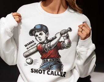 Wanna be a baller shot caller Png | Retro baseball shirt design | Vintage baseball print | Baseball boy Png | Baseball quote design Png