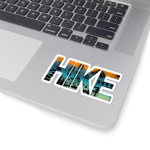 Hiking Sticker, Mountain Adventure Decal, Outdoor Nature Laptop Sticker, Water Bottle Decal, Explore Sticker Pack, Wanderlust Journal