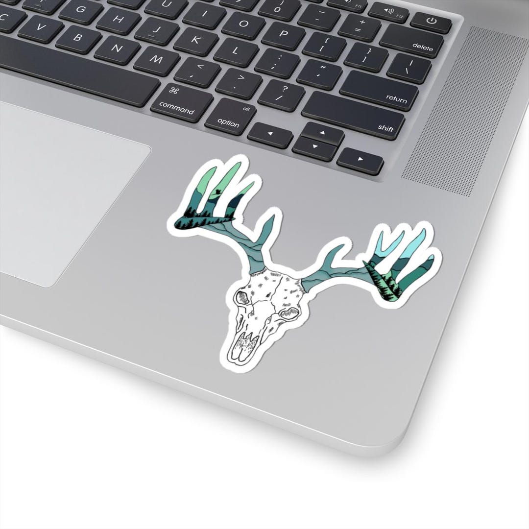 Whitetail Deer Antler Hunting Sticker, Wildlife Outdoor Adventure Decal ...