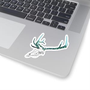 Elk Skull Sticker: Antler Hunting Decal, Wildlife Decor
