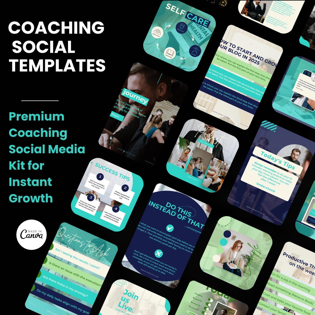 Canva Coaching Instagram Templates | 600+ Social Media Posts - Etsy