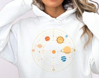Planetary Parade Sweatshirt - Sonnensystem und Sternzeichen inspiriertes Design