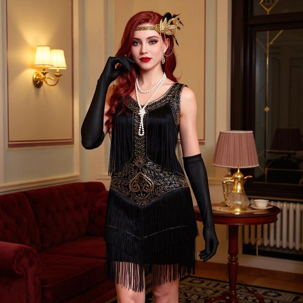1920s Flapper Gatsby Dress, Vintage Party Dress, Gatsby Flapper Dress, Art Deco Inspired Downton Abbey Dress, Retro Evening Gown