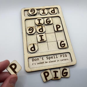 Dont Spell PIG - Juego de mesa de madera para dos jugadores, juego de estrategia
