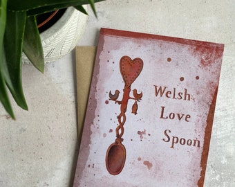 Welsh Love Spoon Greeting Card