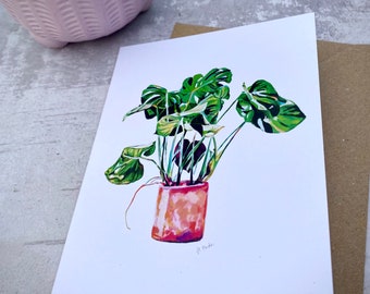 Monstera Greeting Card 5x7"