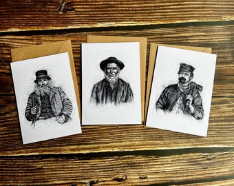 Welsh Gentlemen Collection, Pack of 3 Greeting Cards