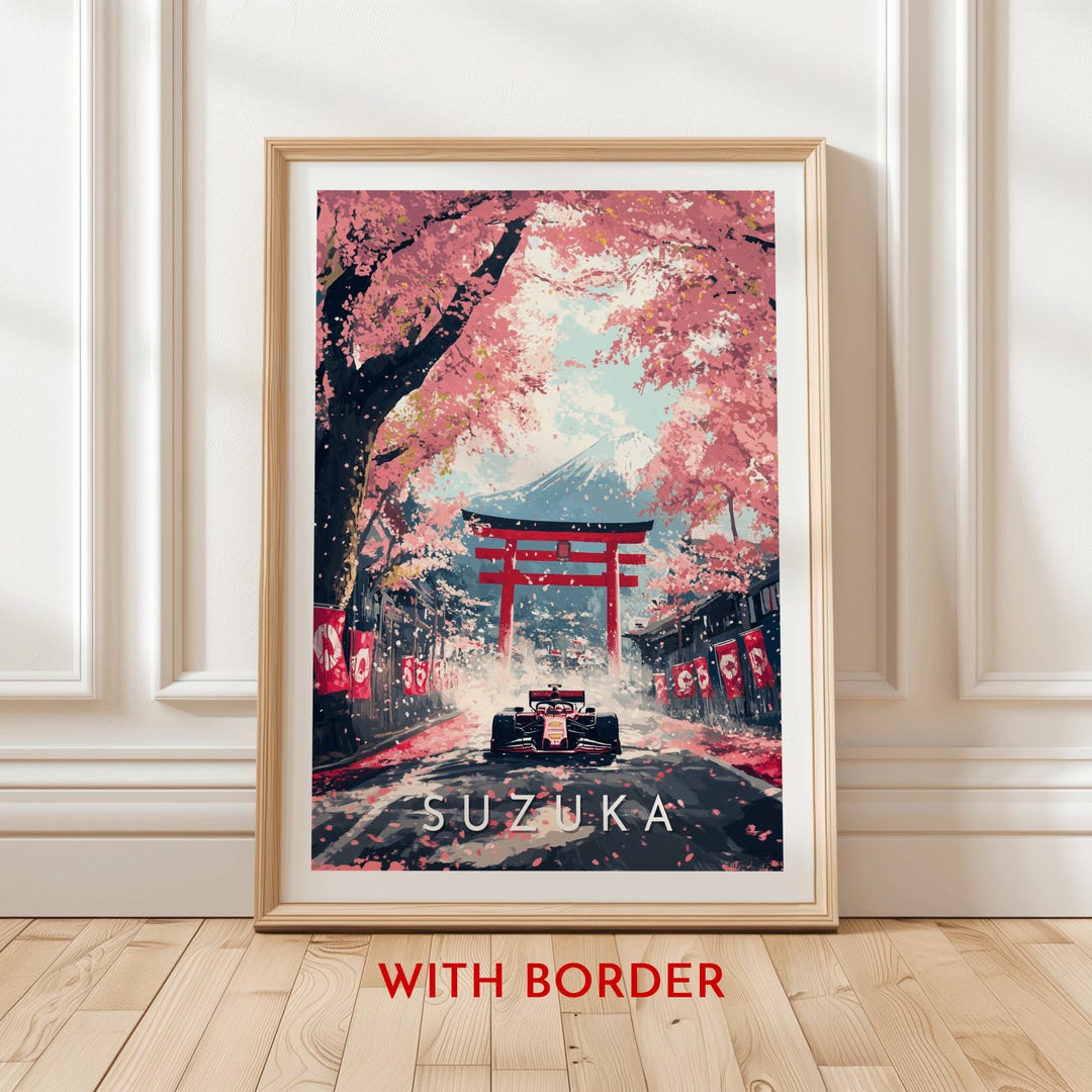 Dynamic Suzuka F1 Japan Grand Prix Art Print, Torii Gate, Cherry Blossom & Fuji Mountain Motorsport Decor, Gift - Etsy Australia
