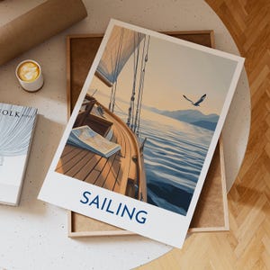 Sailing Travel Poster, Nautical Decor, Sailing Print, Sailboat Wall Art, Adventure Poster, Maritime Art, Coastal Decor, Gift for Sailor