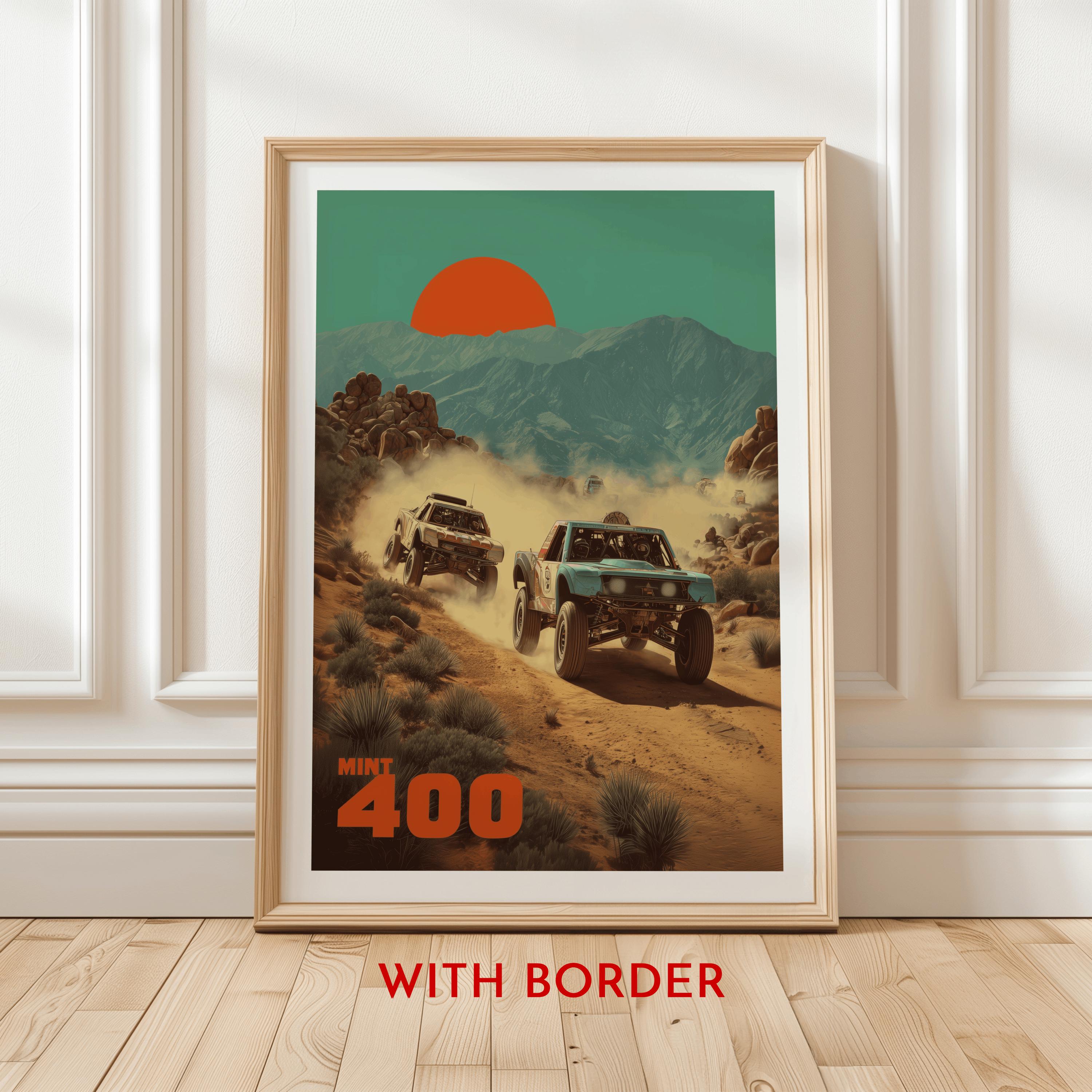 Vintage Mint 400 Desert Race Poster, Retro Off-road Trophy Truck
