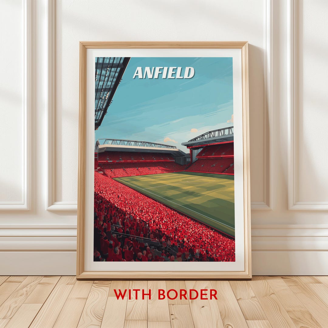 Anfield Stadium Art Print, Iconic Liverpool FC Football Ground Wall ...