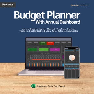 Monthly Budget Planner For Excel & Google Sheets | Annual Budget Tracker | Budget Spreadsheet | Expense Tracker | Debt Tracker | Dashboard