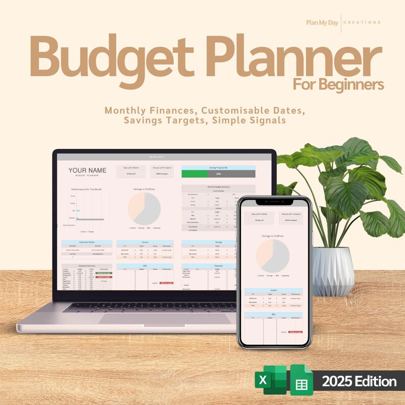 Budget Spreadsheet 2025 Excel Template Google Sheets Expense Tracker