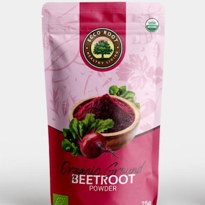 Rote Beete Pulver | Natürliches Getrocknetes Rübenpulver | Veganes Superfood für Smoothies, Backen, Milchkaffee & Kochen, Rote Beete Superfood | beta vulgaris