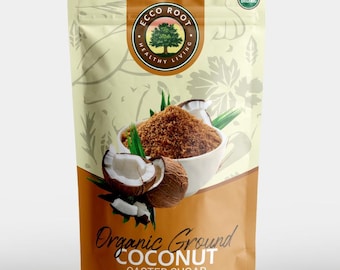 Coconut Sugar Organic: Natural Unrefined Sweetener, Vegan Brown Sugar Substitute for Baking & Drinks