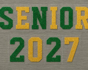 Senior Year Iron On Decals,  Custom Senior Jeans, Iron on Personalized Senior Jean or Senior Corset Decals, Senior Patch, Class of 2027 Iron
