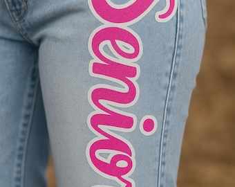 Senior Iron On for Senior Jeans, DIY Senior Jeans, Class of 2027,  Senior, Heat Transfer for Senior, 2027 Decal Iton On, Cursive Senior