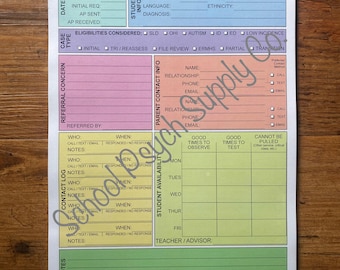 School Psych Assessment Planner Notepad - Case File Cover (Full Color)