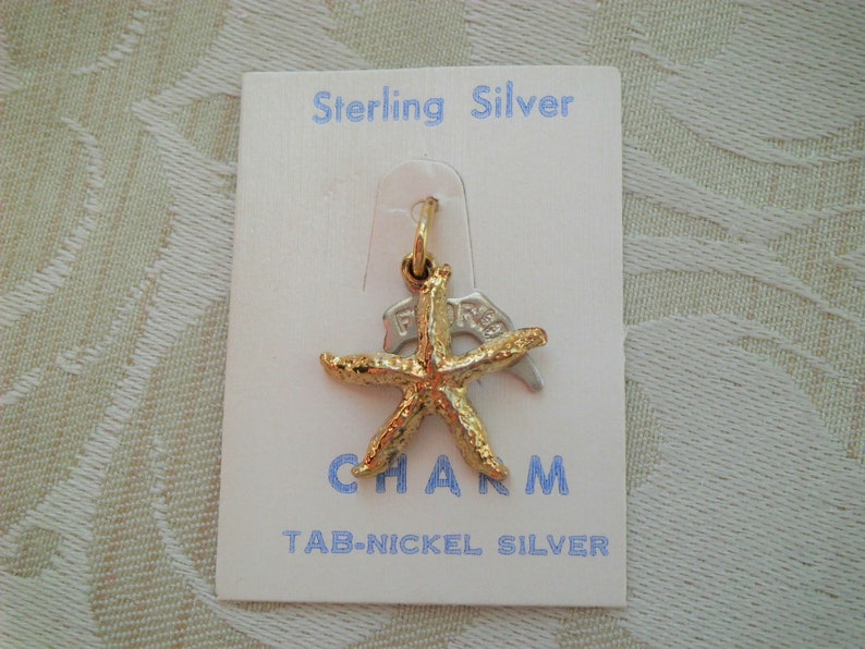 Vintage Gold Tone Sterling Silver Star Fish Florida Travel Charm