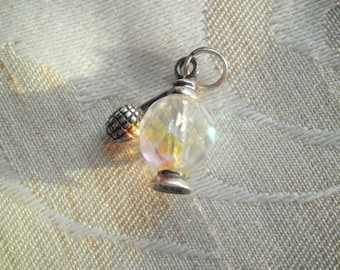 Vintage Sterling Crystal Bead Perfume Atomizer Charm