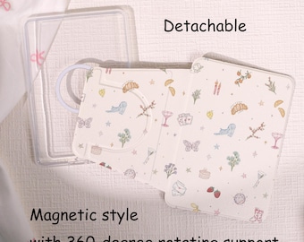 Girly Doodle 360 Degree Rotating Kindle Case, Kindle 12th Gen (2024/2022) Paperwhite 6"/7" Case, Kindle 10th Case, Personalized Paperwhite