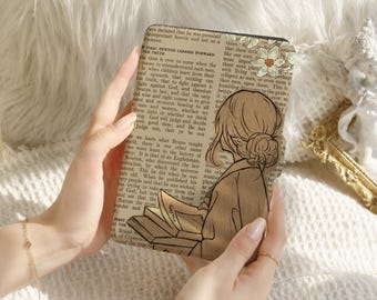 Lees boeken Kindle 12e generatie (2024/2022) Paperwhite 6"/7" hoesje met handriem, geheel nieuw Kindle hoesje, Kindle 10e generatie hoesje, gepersonaliseerd Paperwhite