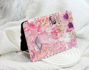 Pink Collage Kindle 12th Gen (2024/2022) Paperwhite 6"/7" Case With Hand Strap,All New Kindle Case,Kindle 10th Case, Personalized Paperwhite