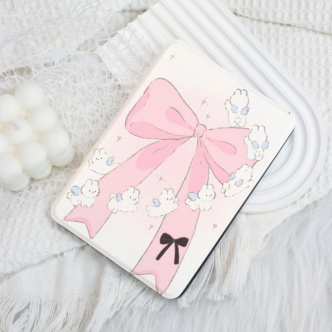 Pink Bow Sky Kindle 12th Gen (2024/2022)paperwhite 6"/7" Case With Hand ...