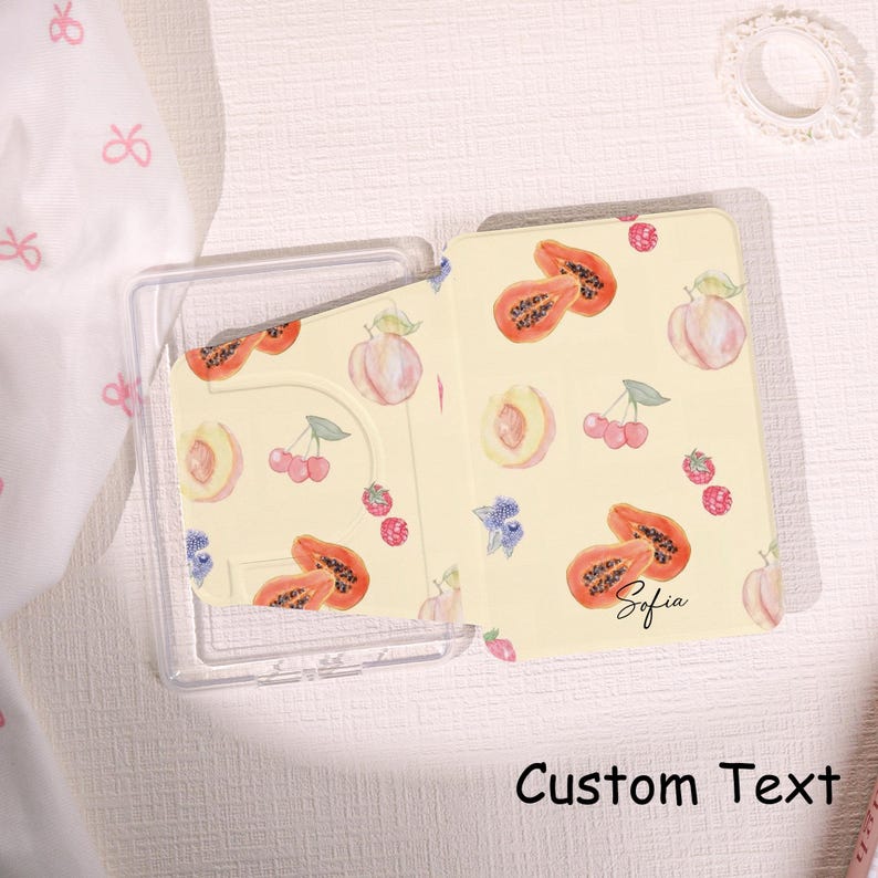 Fruit Pattern 360 Degree Rotating Kindle Case, Kindle 12th Gen (2024/2022) Paperwhite 6"/7" Case, Kindle 10th Case, Watercolor Paperwhite image 4