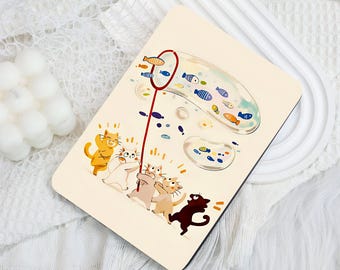 Playful Cat Kindle 12th Gen (2024/2022)Paperwhite 6"/7" Case With Hand Strap,Kobo Clara Libra,Kindle 10th Case,Personalized Paperwhite