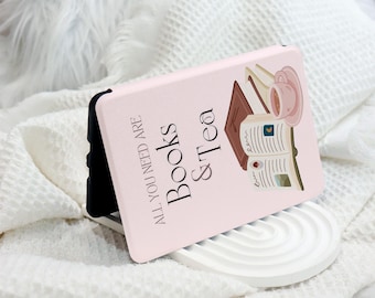 Book And Tea Kindle 12th Gen(2024/2022) Paperwhite 6.8" Case With Hand Strap, All New Kindle Case, Kindle 10th Case, Personalized Paperwhite