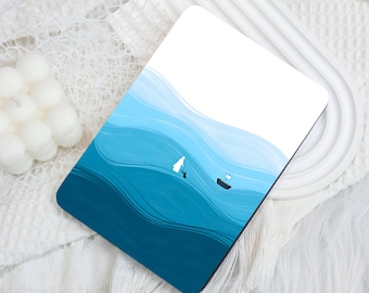 Minimalist Waves Kindle 12th Gen (2024/2022)Paperwhite 6"/7" Case With Hand Strap,Kobo Clara Libra,Kindle 10th Case,Personalized Paperwhite